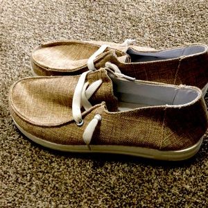 Comfy linen slip-ons!